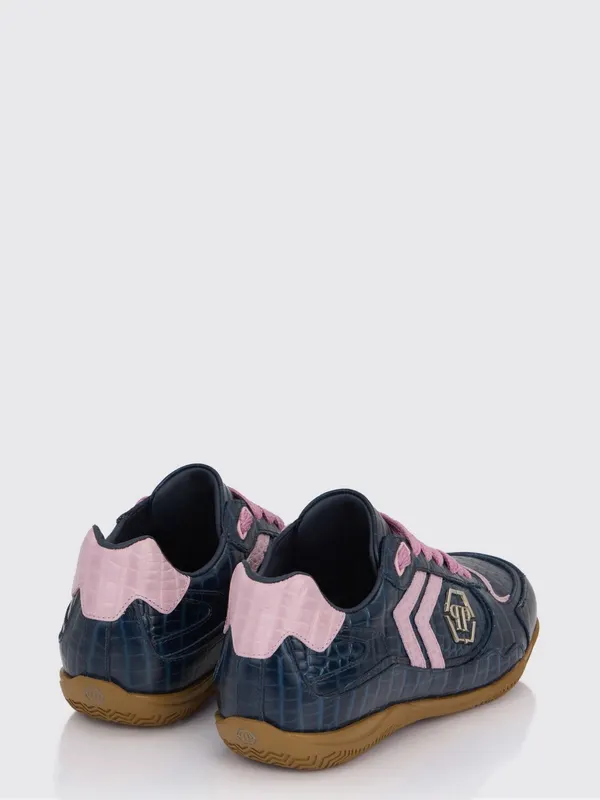 Philipp plein Pit-$top Crocodile Print Leather Sneakers Blue (SAFSUSC0907PLE010N14) (2)
