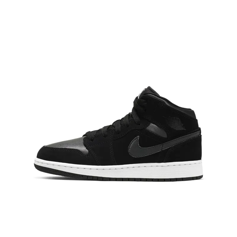 Jordan 1 Mid White Black Grey (GS) Black/Grey (BQ6931-012)