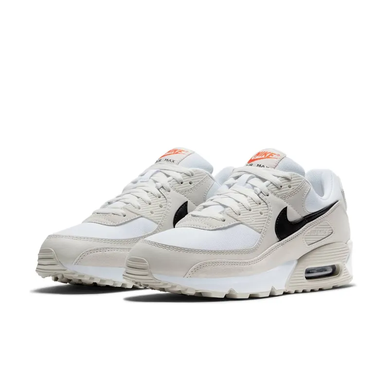 Nike Air Max 90 Light Bone – “White / Black / Light Bone / Team Orange” (DH4103-100)