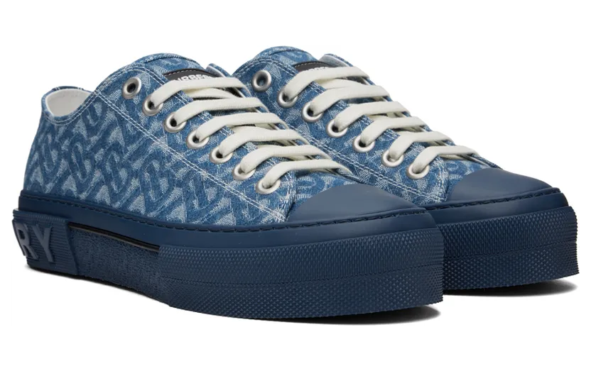 Burberry Blue Monogram Denim Sneakers (8055978) (4)