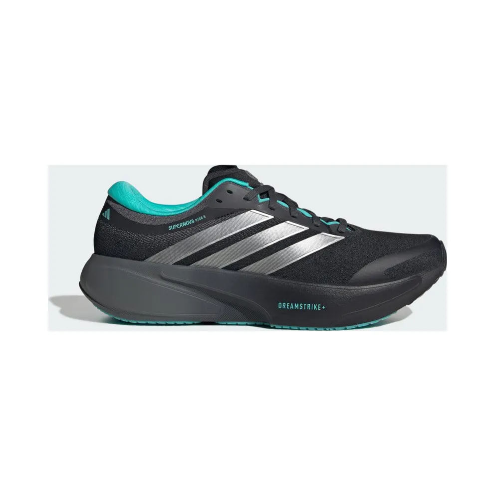Adidas SUPERNOVA RISE 3 MERCEDES AMG PETRONAS F1 TEAM Shoes Core Black / Silver Metallic / Semi Mint Rush (KJ3671)