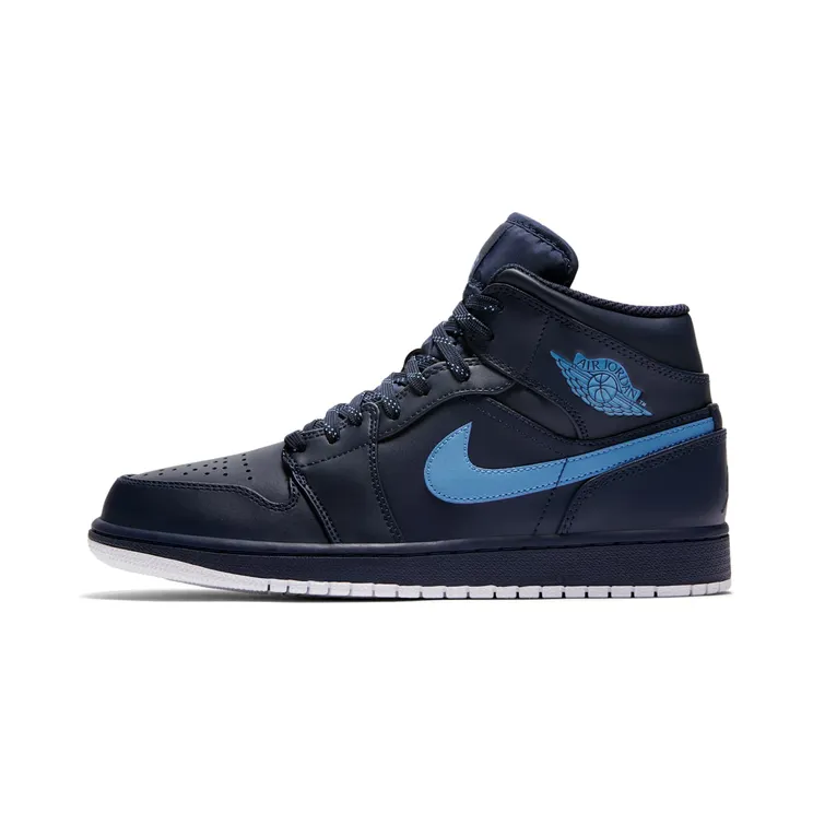 Air Jordan 1 Mid “Obsidian / White / University Blue” (554724-405)