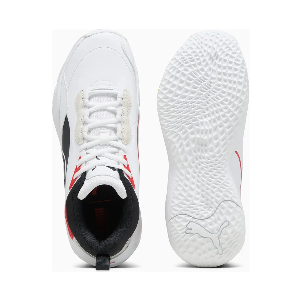 Puma Playmaker Pro Plus Basketball Shoes White/Red (379156-01)
