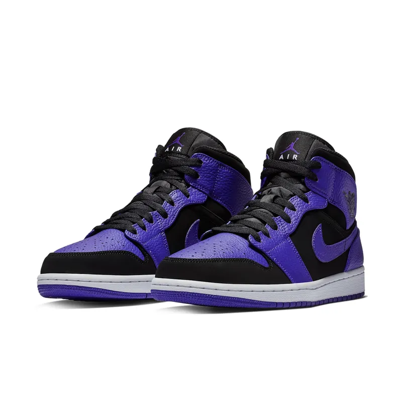 Jordan 1 Mid Black Dark Concord Black/Dark Concord-White (554724-051)
