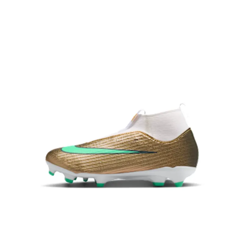 Nike Jr Mercurial Superfly 11 Academy ‘Kylian Mbappé’ ‘ Multi-Ground High-Top “Metallic Gold/Green Glow” (IU1782-701)