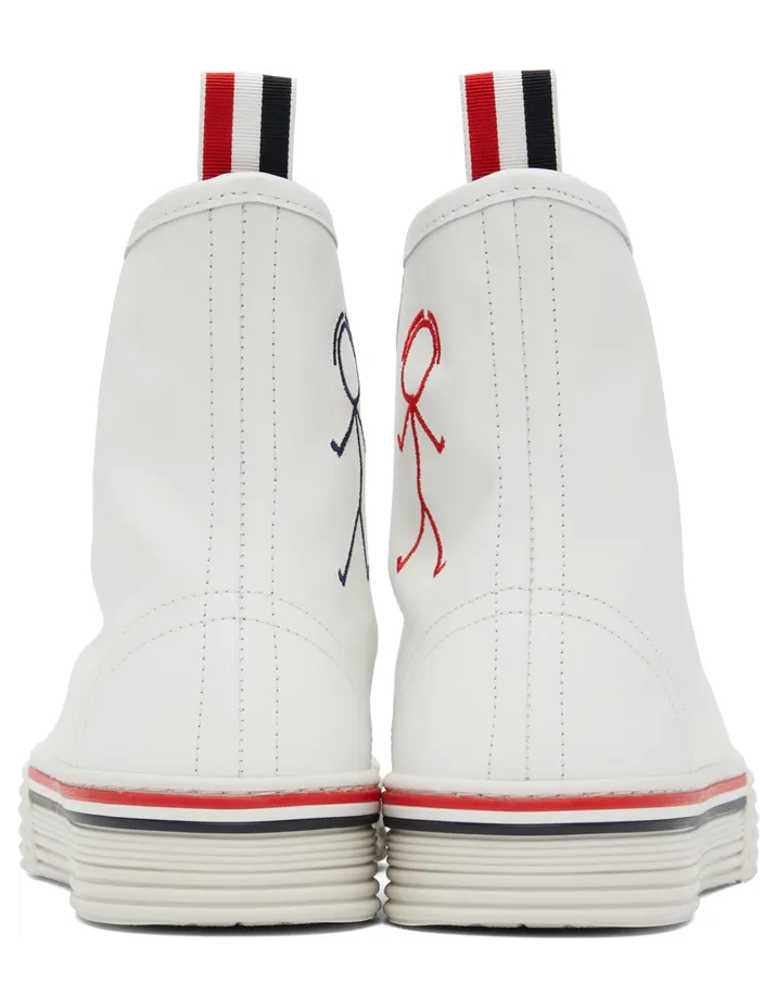 Thom Browne White Collegiate High Top Sneakers (MFD243E-05584) (2)