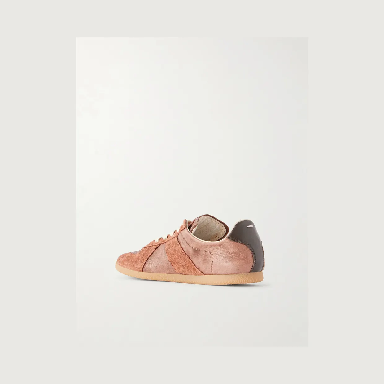 Maison Margiela Replica Suede-Trimmed Leather Sneakers Dark brown (S57WS0557) (4)