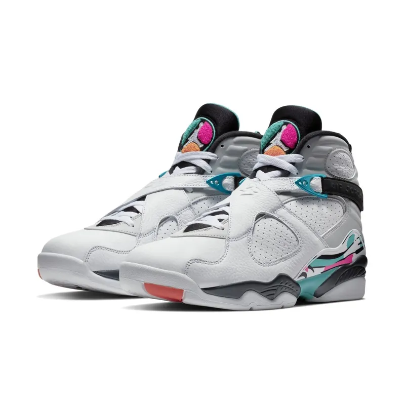Jordan 8 Retro South Beach White/White-Turbo Green-Neutral Grey (305381-113)