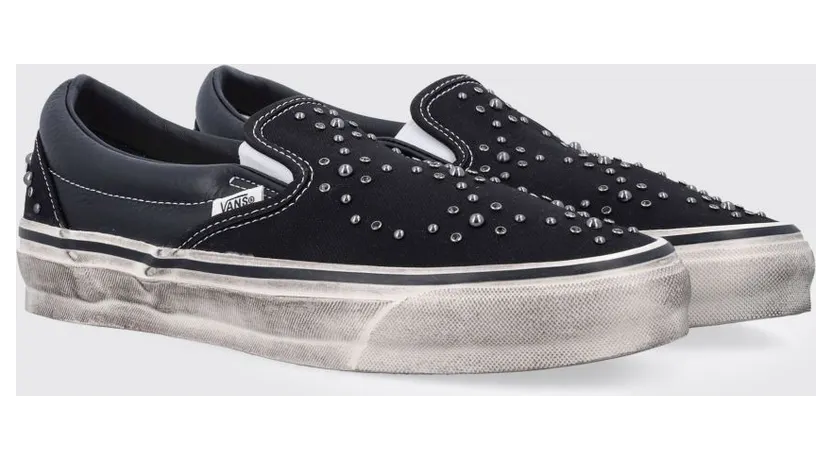 Vans LX Classic Slip-On 98 Check Canvas Sneakers Black (VN000D9PBKA1)