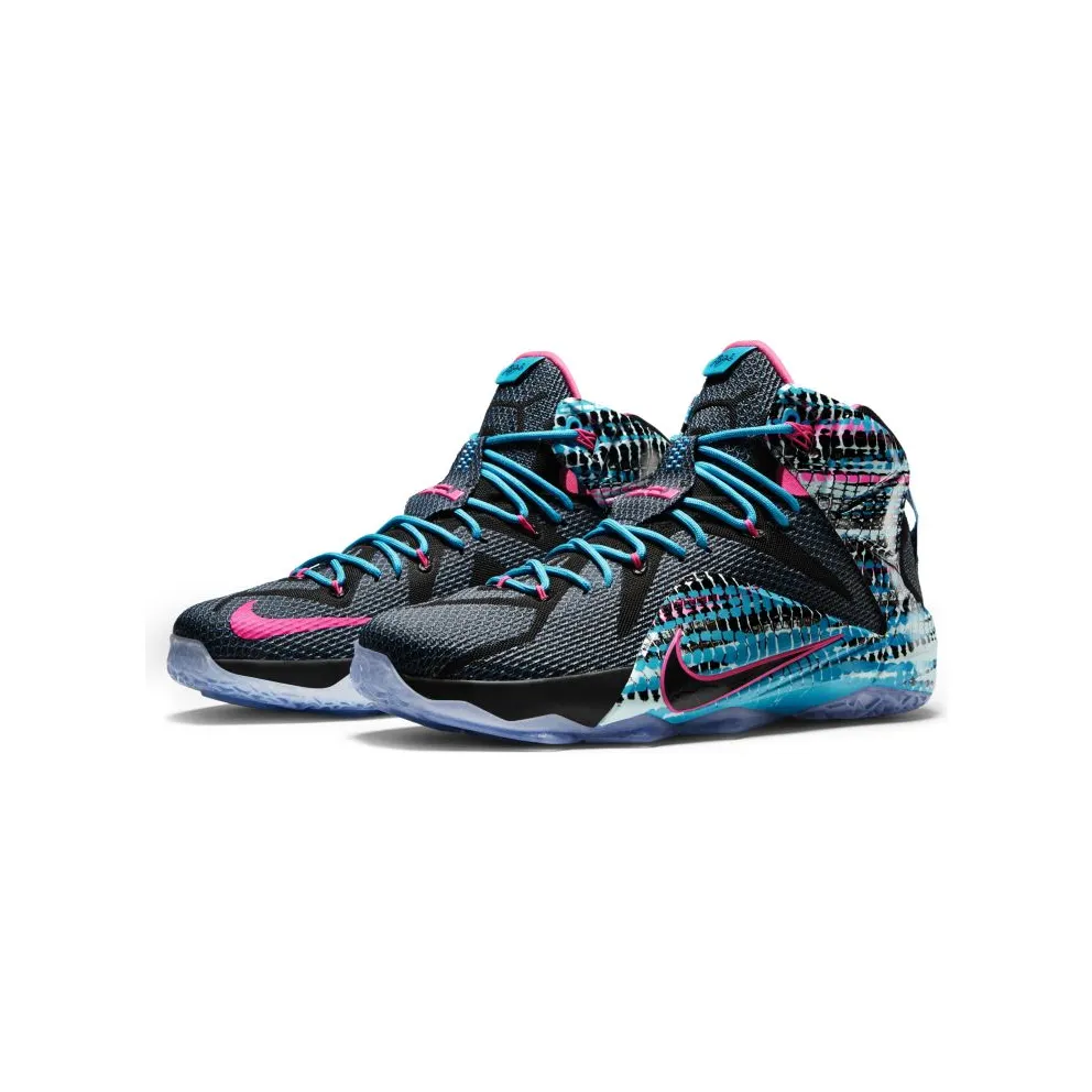 Nike LeBron 12 23 Chromosomes Black/Pink Power-Blue Lagoon (684593-006)
