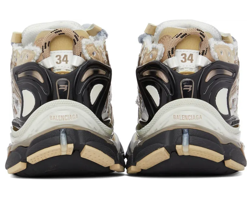 Balenciaga White & Blue Runner Sneakers (677402 W3RB3) (2)