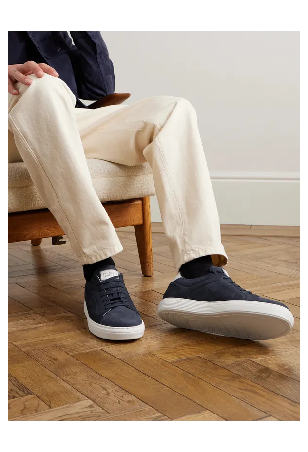 Brunello Cucinelli Nubuck Sneakers Navy (MZUDBTJ264) (2)