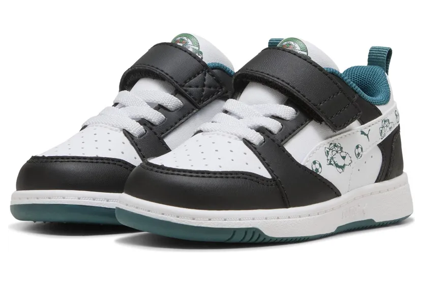 Puma Super Puma Rebound V6 Low “Puma Black / Puma White / Emerald Ice / Archive Green” (406121_01)