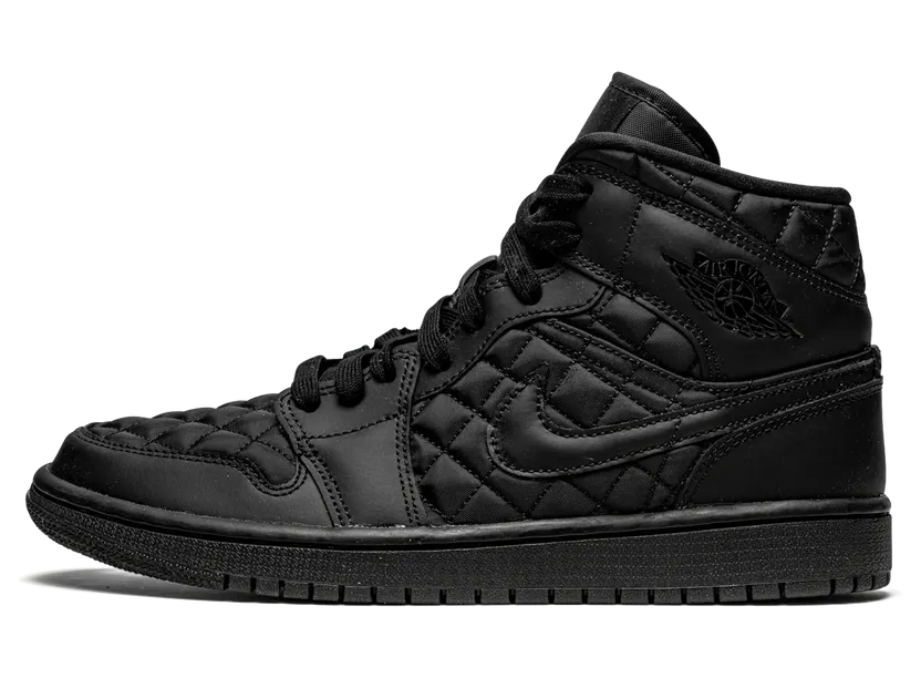 Air Jordan 1 Mid SE ‘Black Quilted’ Black/Black/White (DB6078-001)