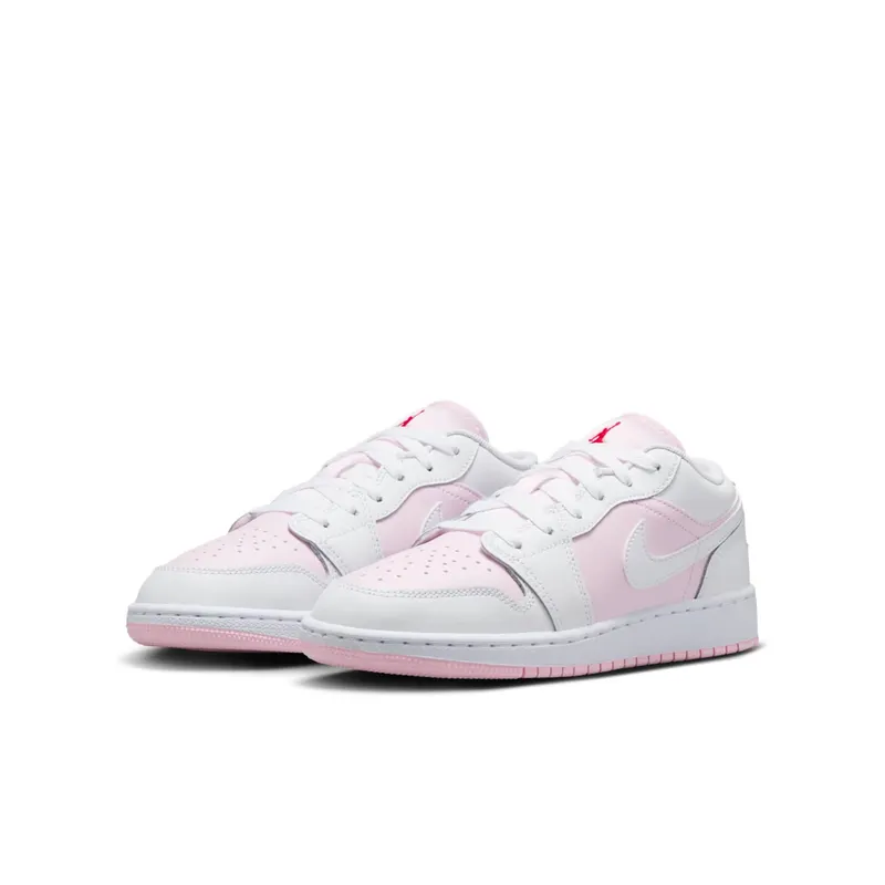 Jordan 1 Low GS “Pink Foam Fire Red White” (553560-608)