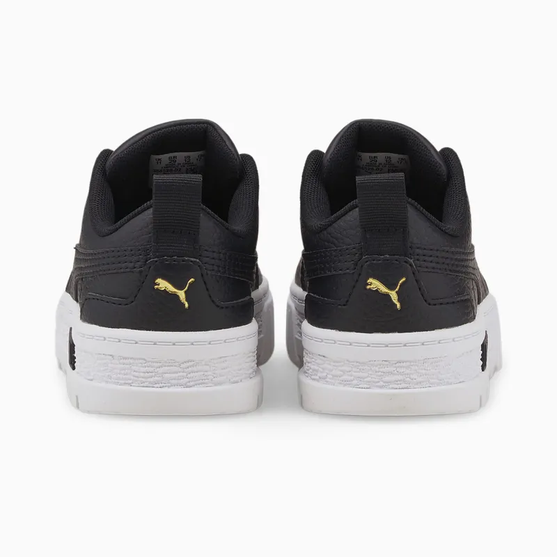 PUMA Mayze Leather Kids’ Black/Gold (384528-02)
