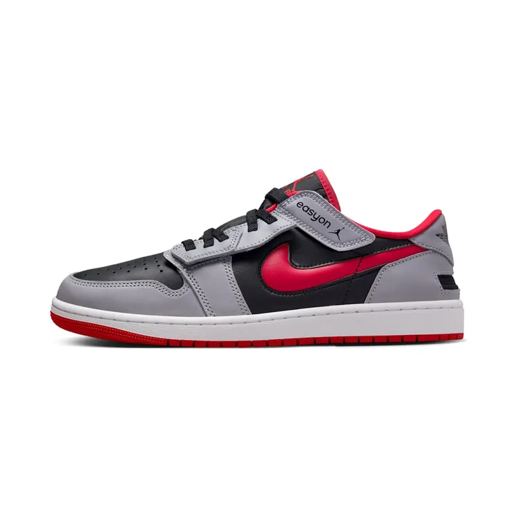 Jordan 1 Low Flyease “Black / Cement Grey / White / Fire Red” (DM1206-060)
