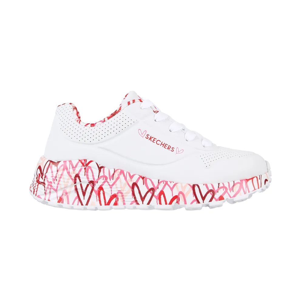 Skechers x JGoldcrown: UNO Lite – Lovely Luv Sneaker Weiß/Rot/Rosa