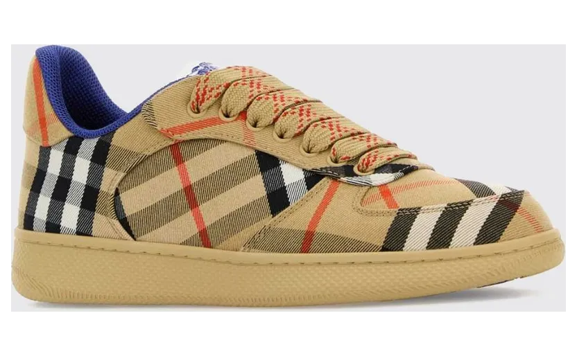 BURBERRY Terrace Low-Top Sneakers in Vintage Check Cotton-Blend Sand (8095372)