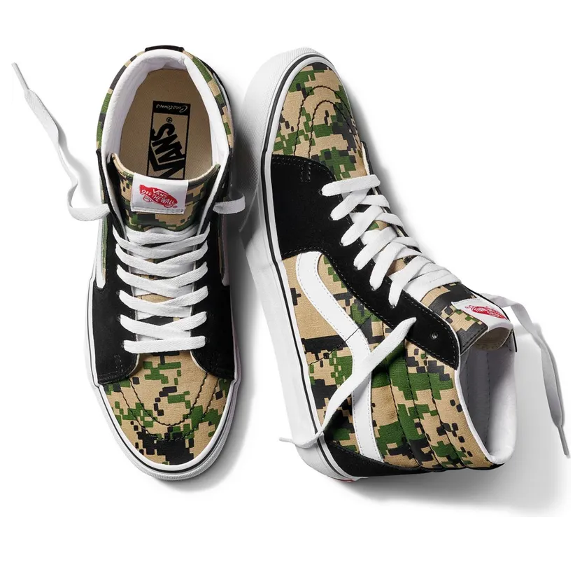 VANS Gepersonaliseerde Pixel Camo Sk8-hi Groen (VN0A3CS0055)