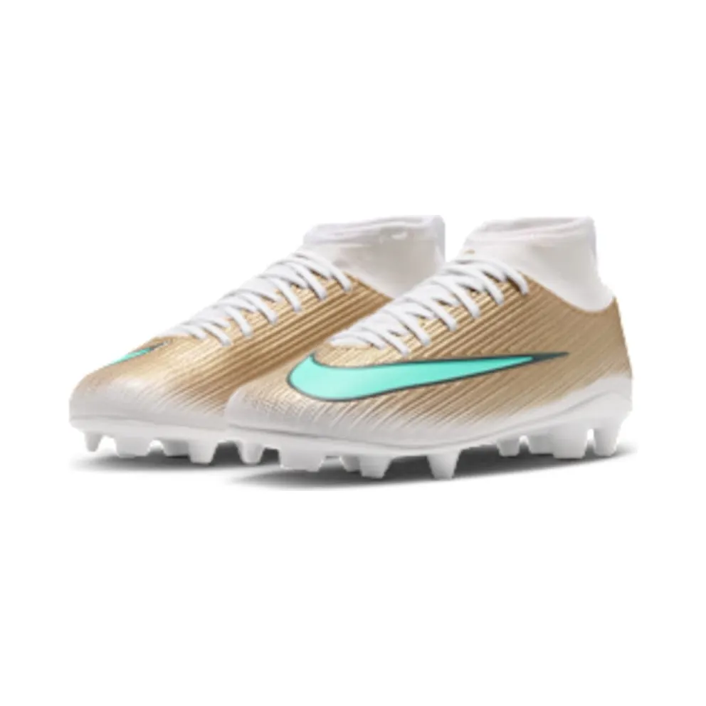 Nike Jr Mercurial Superfly 11 Club ‘Kylian Mbappé’ ‘ Multi-Ground High-Top “Metallic Gold/Green Glow” (IU1794-701)