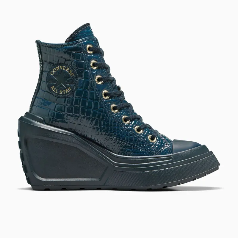 Converse Chuck 70 De Luxe Wedge Platform Leather Into The Void/Gold (A10037C)