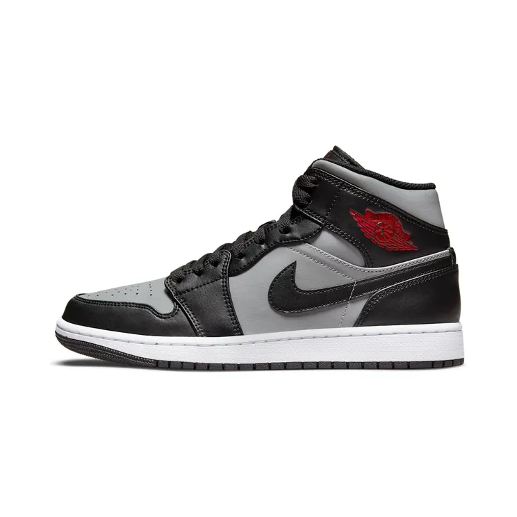 Jordan 1 Mid Shadow Red (GS) “Black / Particle Grey / White / Gym Red” (554724-096)