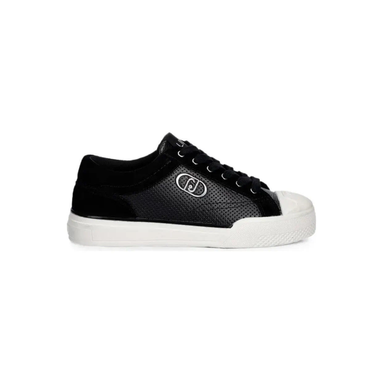 Liu JO met logo-plakkaat en geperforeerde details “Black” (BA6055EX337)
