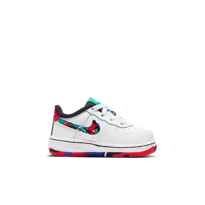 Nike Air Force 1 Low Crayon White Multi (TD) White/Hyper Blue-Neptune Green-Multi-Color (CU4635-100)