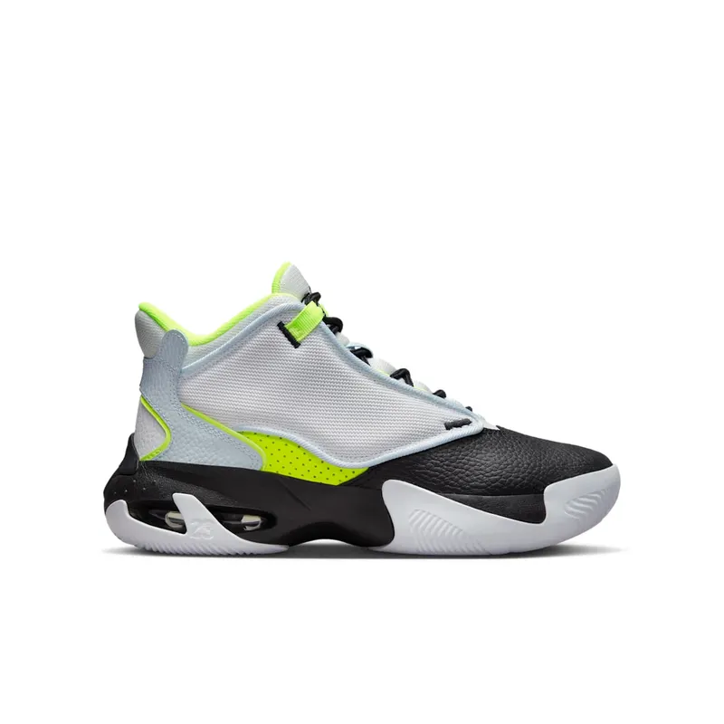 Jordan Max Aura 4 GS “Platinum Tint Volt Blue Tint Black” (DV3175-017)