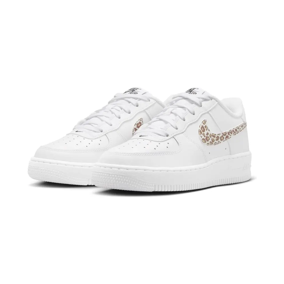 Nike Air Force 1 Low GS “White Leopard Swoosh” (IR0273-100)