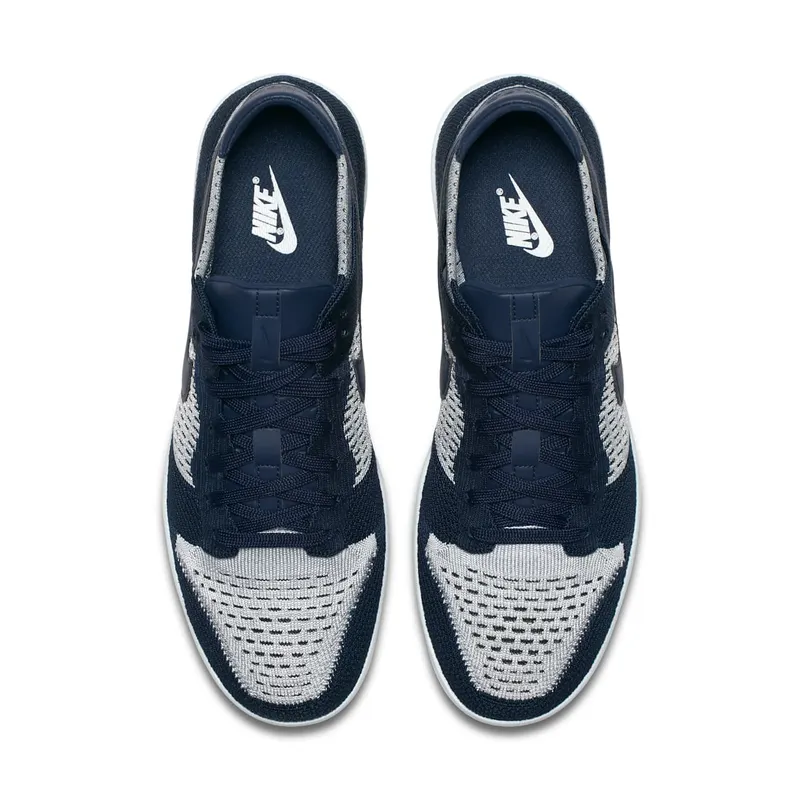Nike Dunk Low Flyknit College Navy Pure Platinum College Navy/Pure Platinum-Black-Wolf Grey (917746-400)