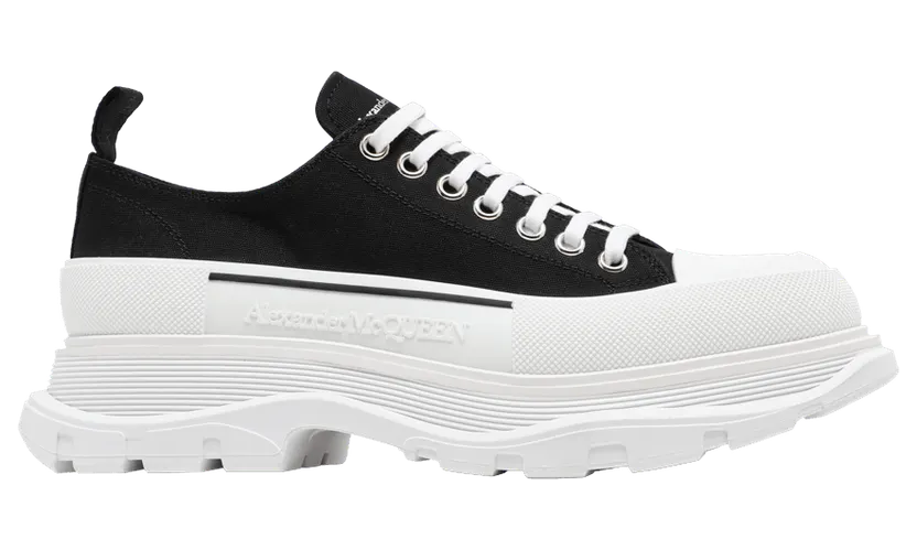 Alexander McQueen Tread Slick Low Lace Up Black White (604257 W4L32 1070)