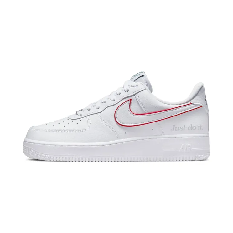 Nike Air Force 1 Just Do It “White / Noble Green / Metallic Silver / University Red” (DQ0791-100)