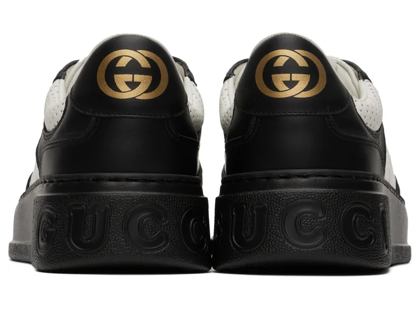 Gucci Black & White Embossed Sneakers (669582 AAA4T) (2)