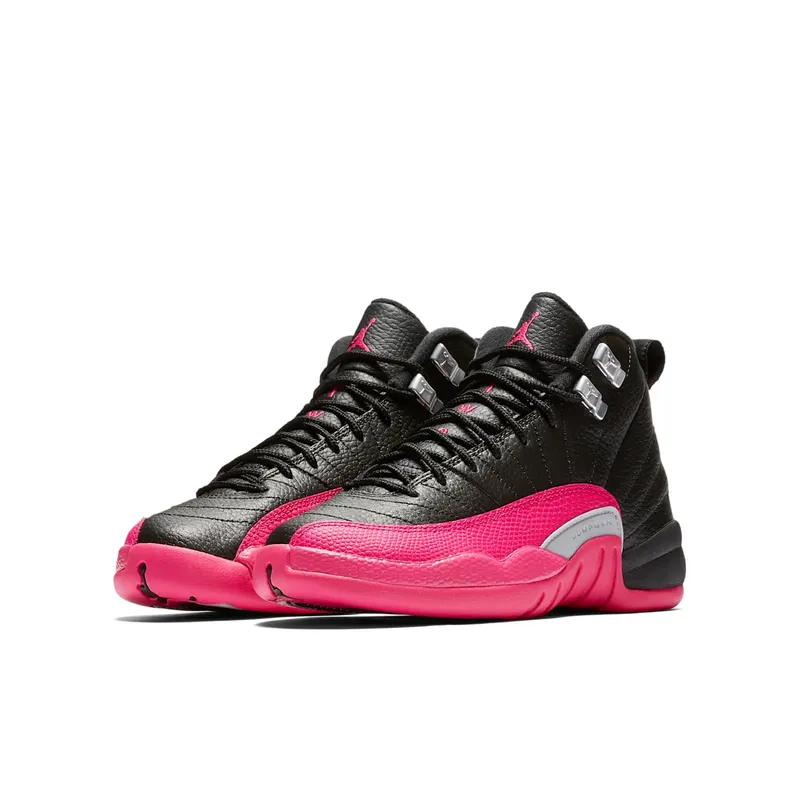 Jordan 12 Retro Black Deadly Pink (GS) Black/Deadly Pink-Metallic Silver (510815-026)