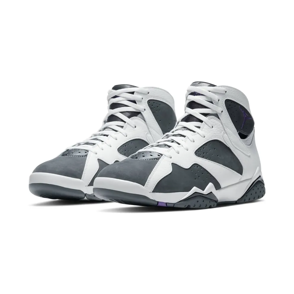 Jordan 7 Retro Flint (2021) – “White / Flint Grey / Black / Varsity Purple” (CU9307-100)