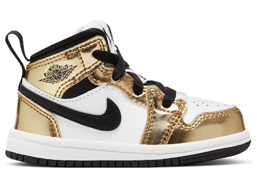 Air Jordan 1 Mid SE TD ‘Metallic Gold’ Metallic Gold/Black/Black (DC1424-700)
