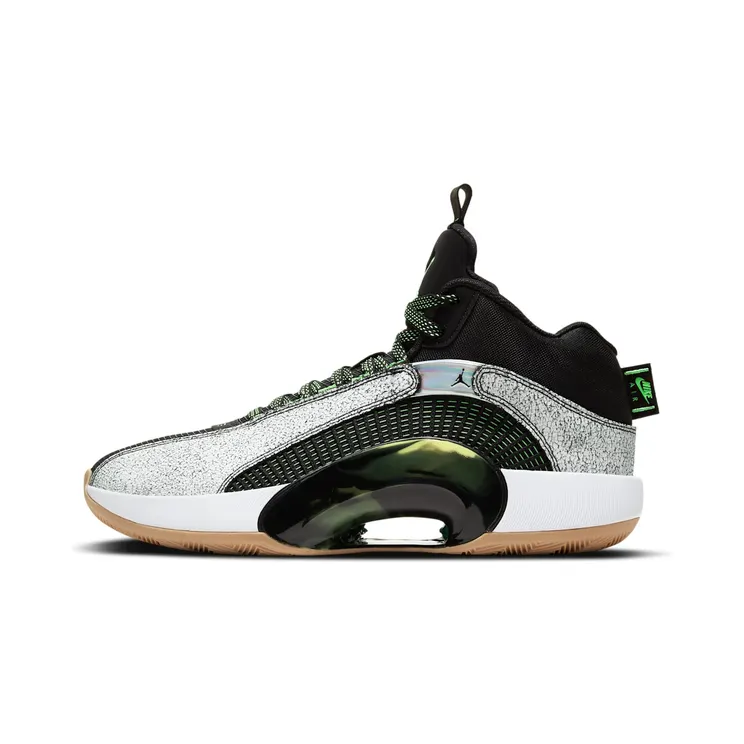 Air Jordan XXXV Bayou Boys “White / Black / Gum Light Brown / Lime Blast” (DA2372-100)