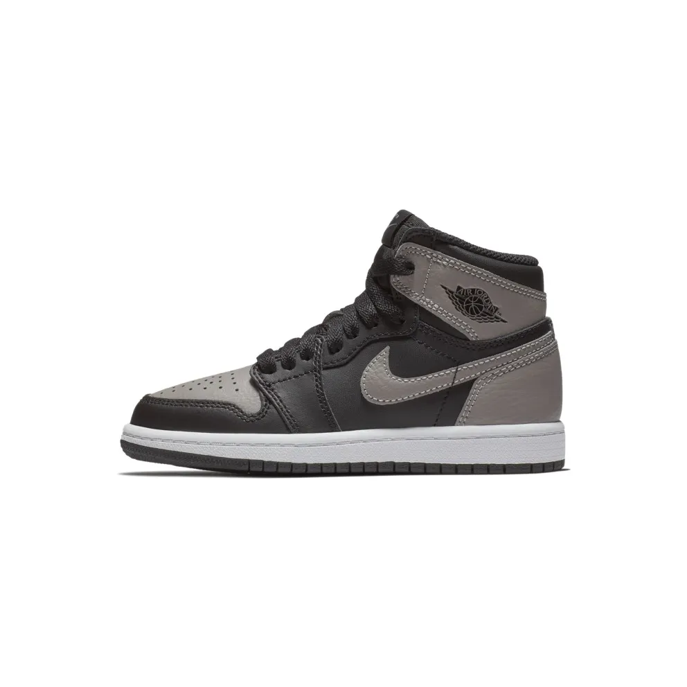 Jordan 1 Retro High Shadow 2018 (PS) Black/Shadow Grey-White (AQ2664-013)