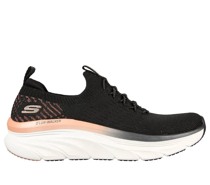 Skechers Relaxed Fit: D’Lux Walker – Let it Glow Sneaker Black/Roos Gold