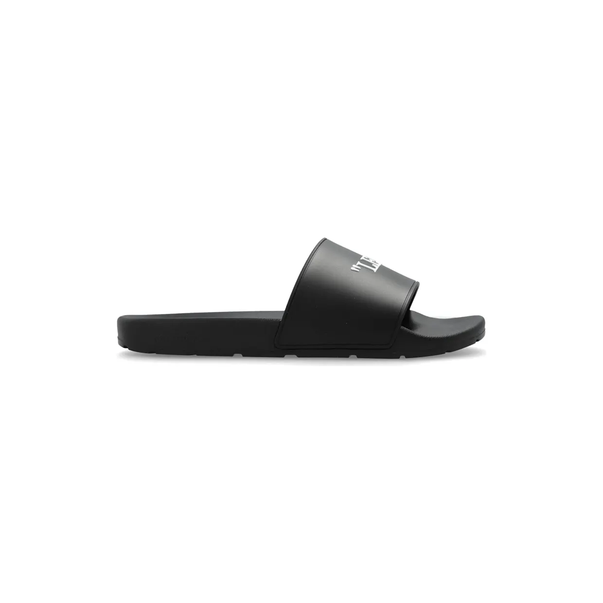 OFF-WHITE Quote Rubber Slides Black (OMIU001C99-MAT001-1001)