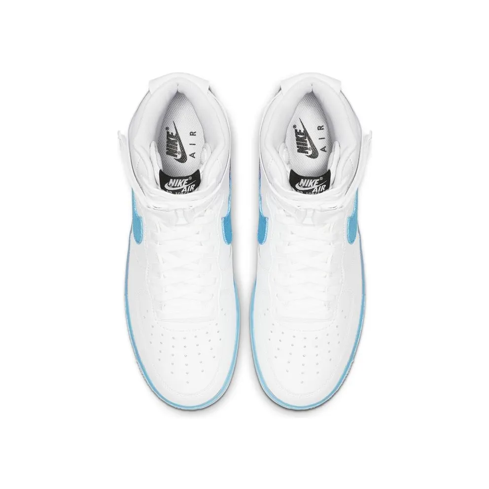 Nike Air Force 1 High Gradient White Blue Fury Ember Glow White/Blue Fury-Black-Ember Glow (CJ0525-100)