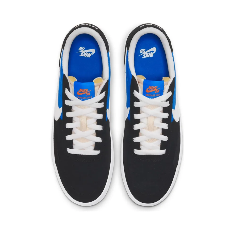 Nike SB Heritage Vulc “Black / Signal Blue / Safety Orange / White” (CD5010-004)