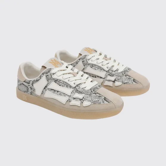 Amiri Skel Sneakers in Python Print Leather Grey (AMSNSN1053ALABASTER)