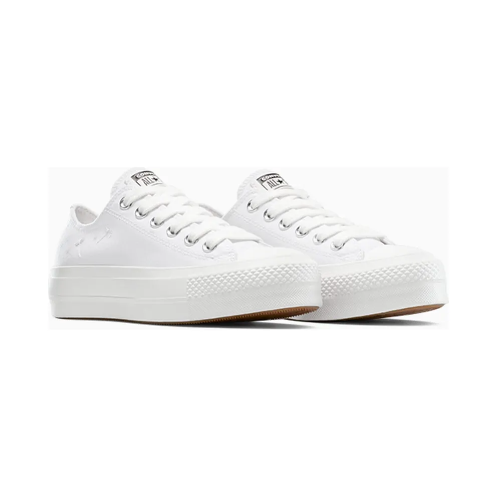 Converse Chuck Taylor All Star Lift Platform Embroidered Flowers Vintage White/Gum Honey/Silver (A15484C)