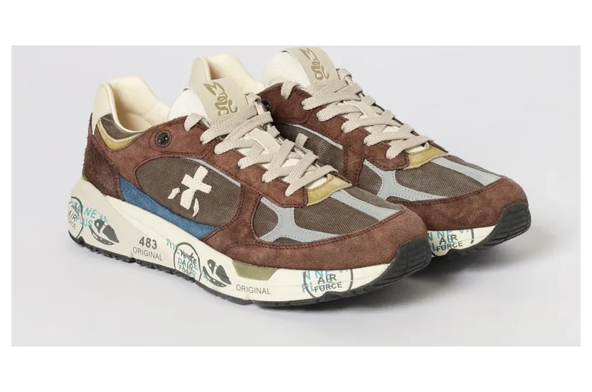 Premiata Mase Suede and Canvas Sneakers Beige (MASE258026)