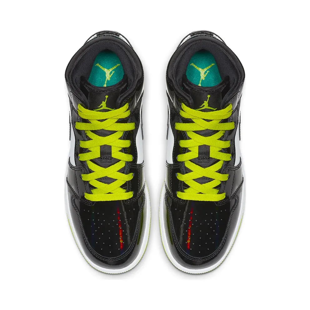 Jordan 1 Mid Black Cyber Mystic Green (GS) Black/Cyber-White-Mystic Green (BQ6931-003)