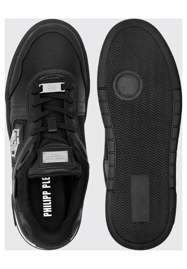 Philipp plein Leather and Mesh Sneakers Black 1 (SAESUSC0766PTE120N0202) (3)