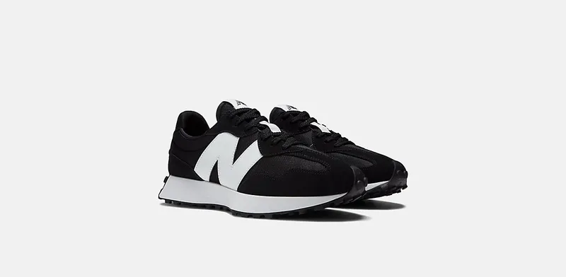 New Balance 327 Black White N Logo (MS327CBW)